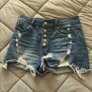 Distressed Denim Shorts